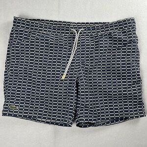 Lacoste Men's Swim Trunks Shorts‎ Mesh Lined Blue White Large
